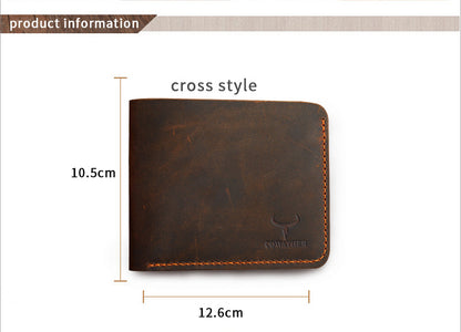 Business Fashion Men Retro Short Wallet